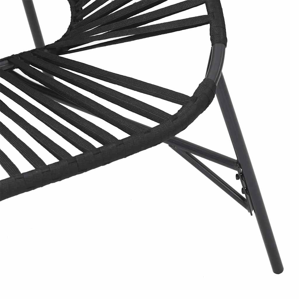 Garden Chair Set 3 pcs Black Poly Rattan